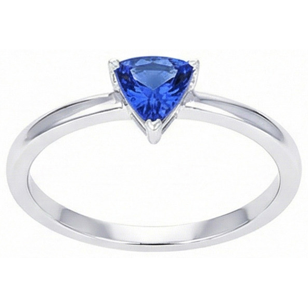 naturel trillion saphir 0.50carats bague détail rapproché