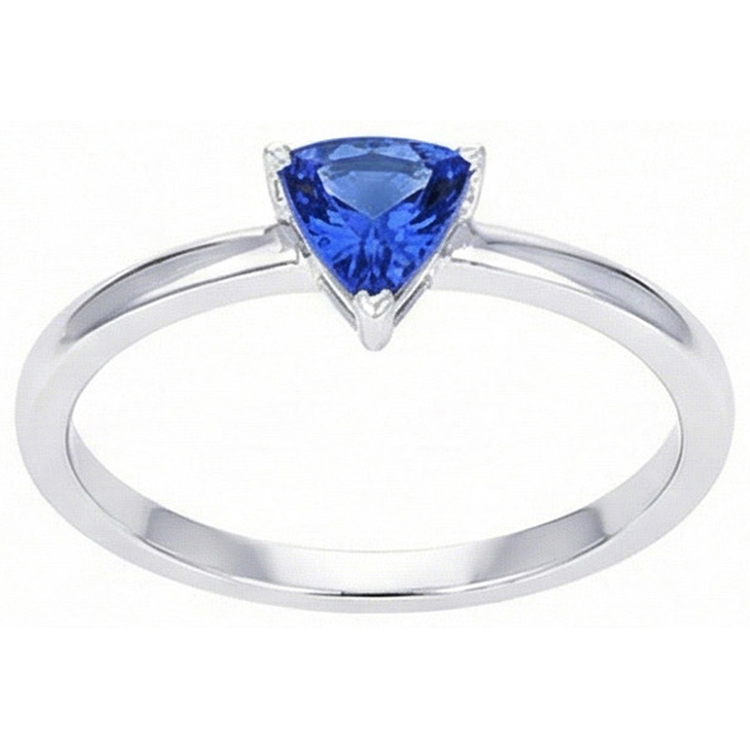 naturel trillion saphir 0.50carats bague détail rapproché