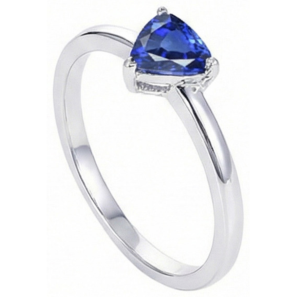 naturel trillion saphir 0.50carats bague vue de dessus
