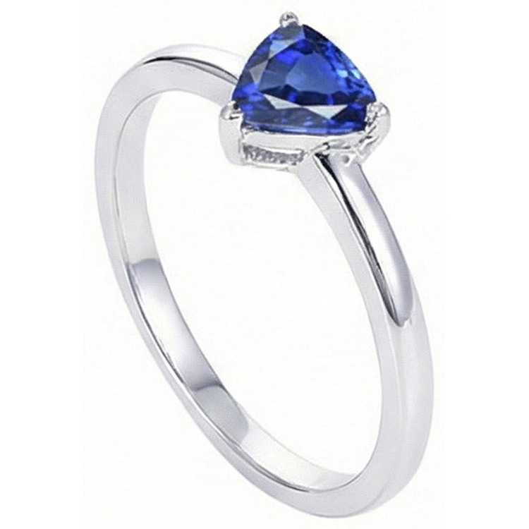 naturel trillion saphir 0.50carats bague vue de dessus