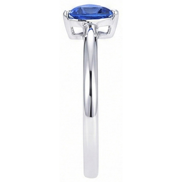 naturel trillion saphir 0.50carats bague vue de profil