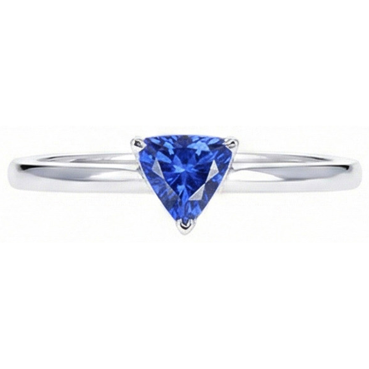 naturel trillion saphir 0.50carats bague sur blanc