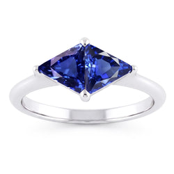 Bague en saphir taille trillion 2 carats bijoux pour femme en or
