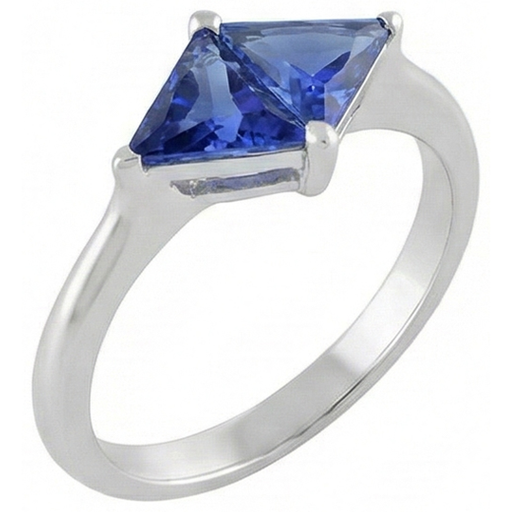 Bague en saphir taille trillion 2 carats bijoux pour femme en or