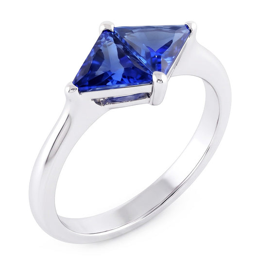 Bague en saphir taille trillion 2 carats bijoux pour femme en or