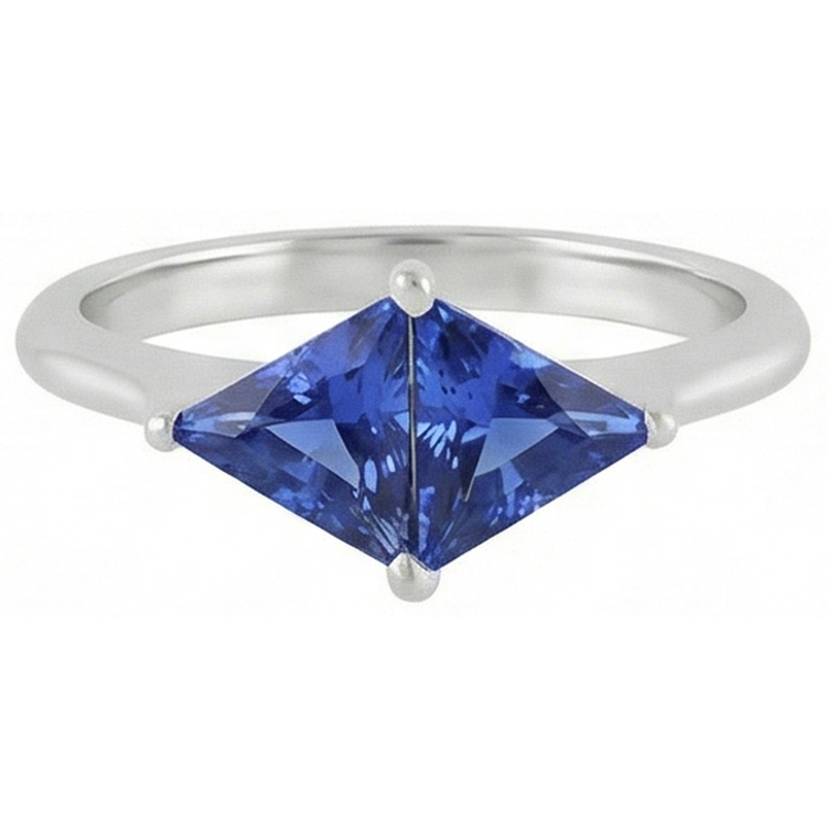 Bague en saphir taille trillion 2 carats bijoux pour femme en or
