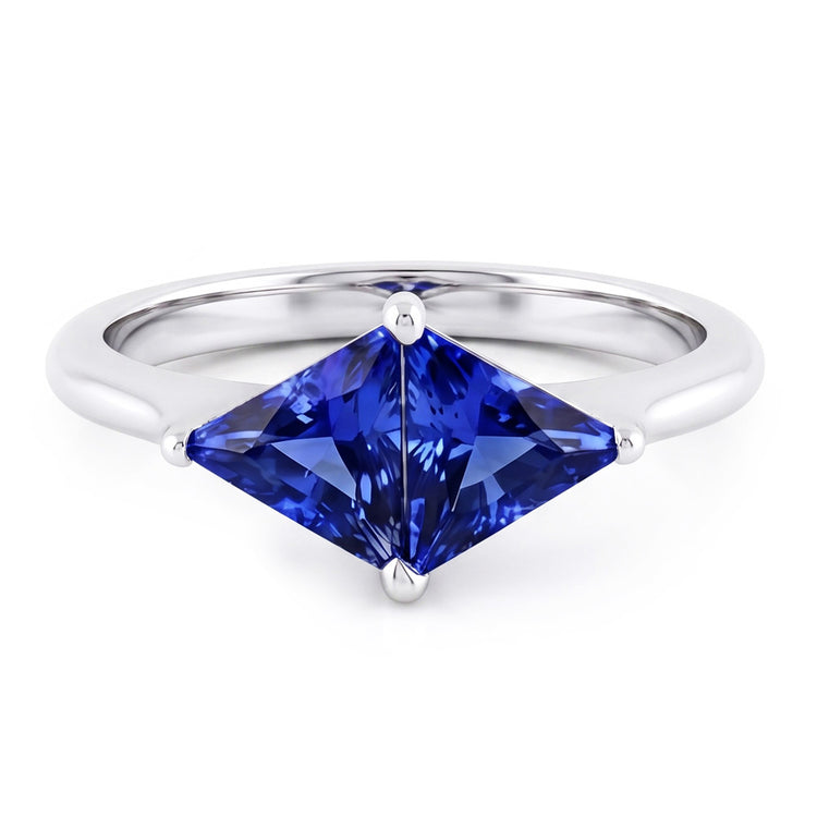 Bague en saphir taille trillion 2 carats bijoux pour femme en or