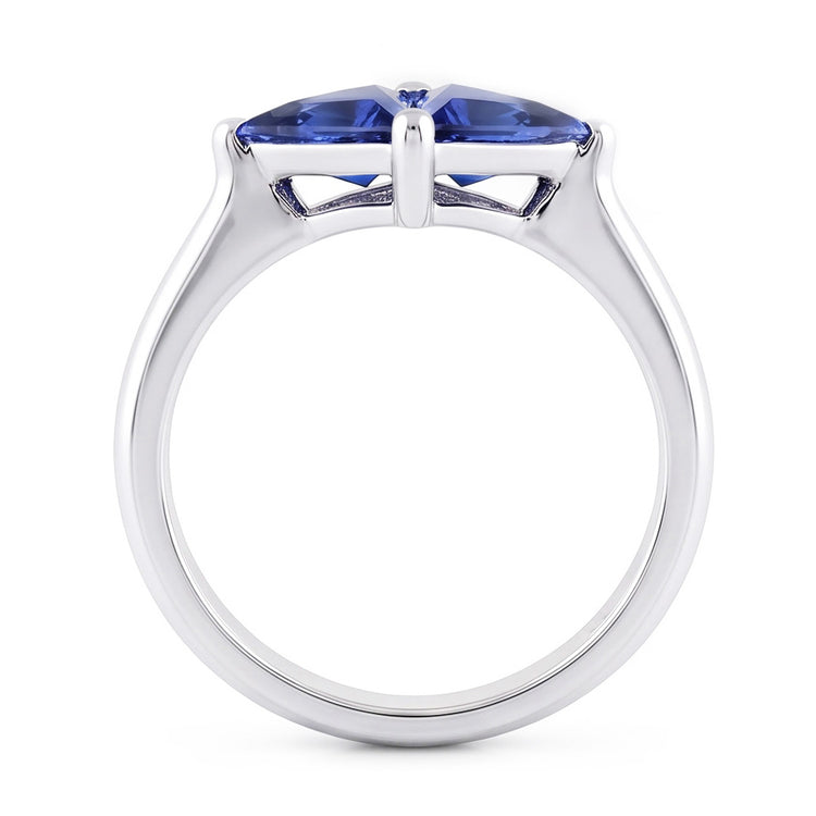 Bague en saphir taille trillion 2 carats bijoux pour femme en or