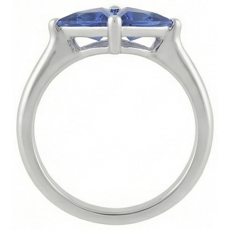 Bague en saphir taille trillion 2 carats bijoux pour femme en or