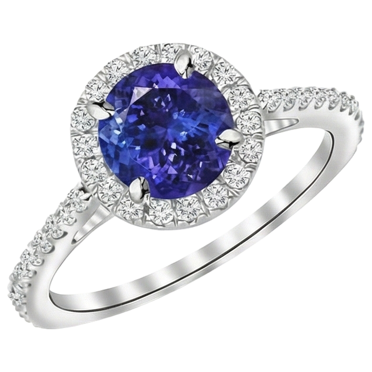 naturel tanzanite 9.85carats bague angle de côté