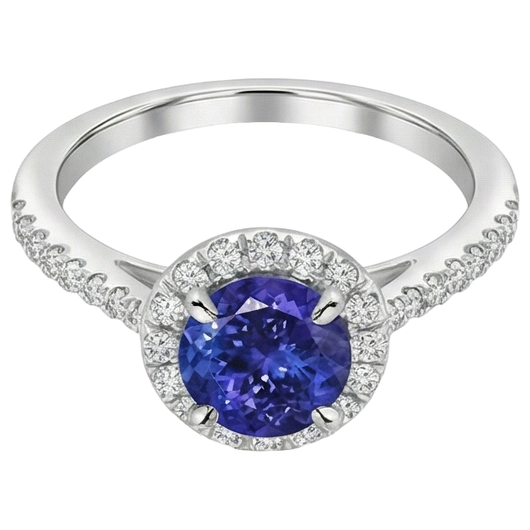 naturel tanzanite 9.85carats bague détail rapproché