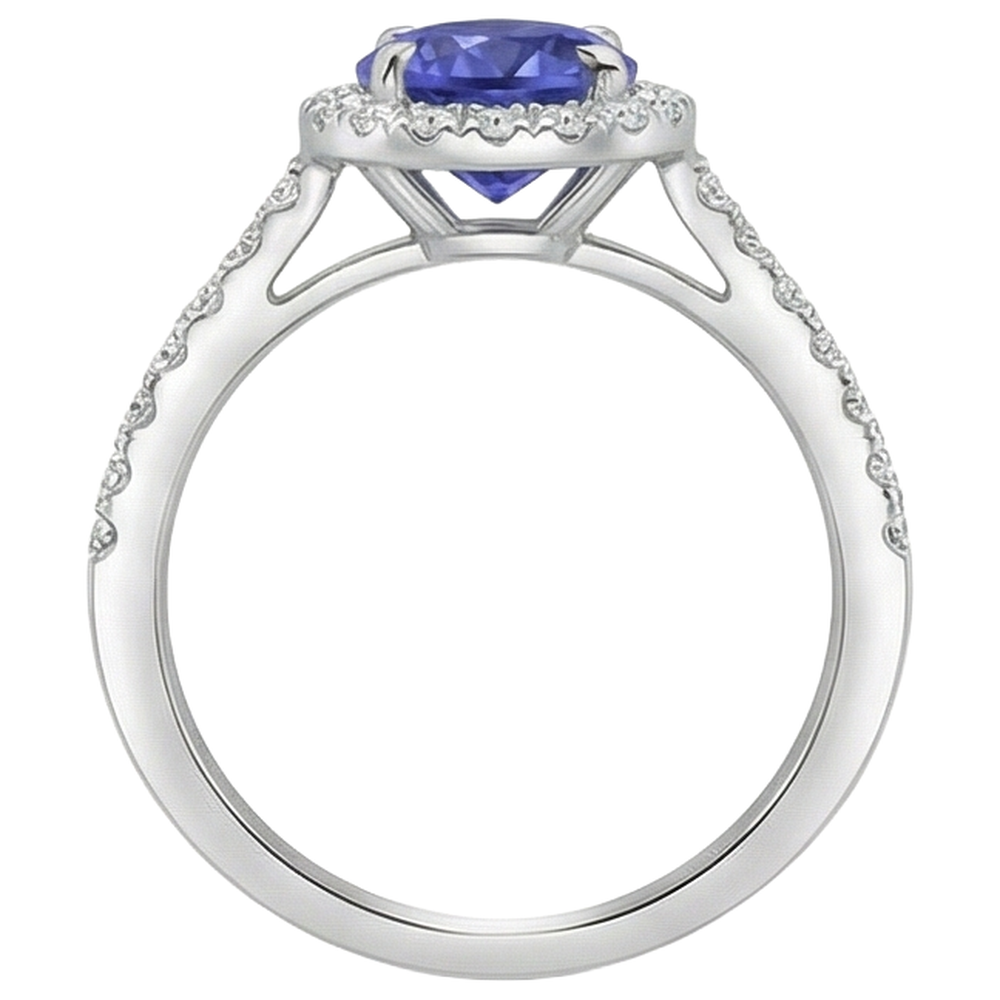 naturel tanzanite 9.85carats bague sur blanc