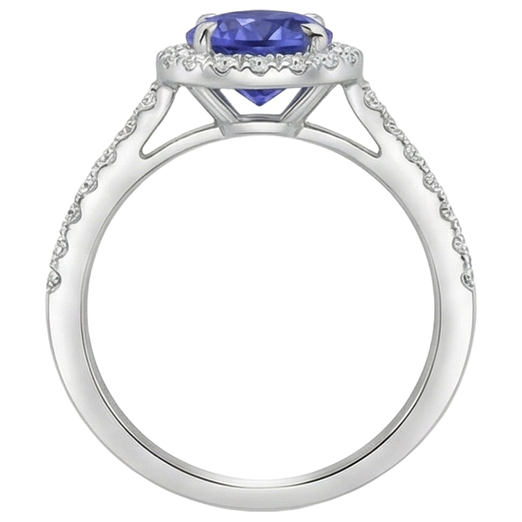 naturel tanzanite 9.85carats bague sur blanc