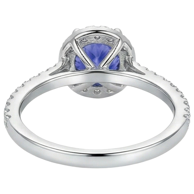 naturel tanzanite 9.85carats bague avec accents diamants