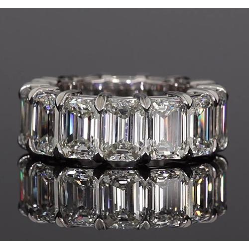Bague éternité Authentique diamant taille émeraude 11.20 carats bijoux en 