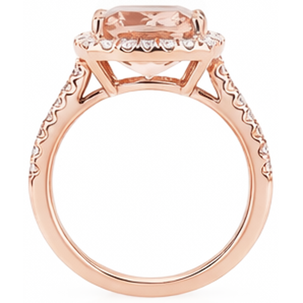 naturel round morganite 5.45carats bague sur blanc