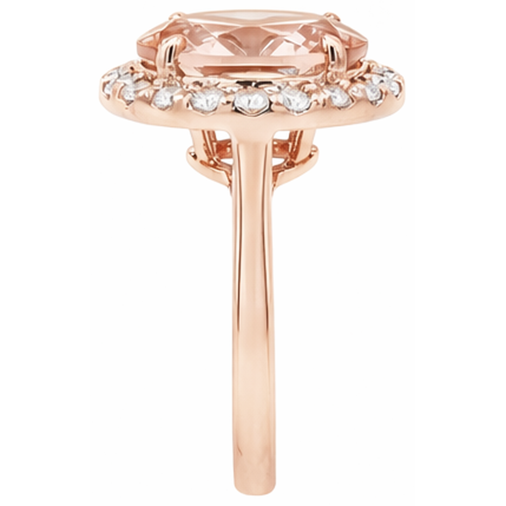 naturel round morganite 8.10carats bague vue de dessus