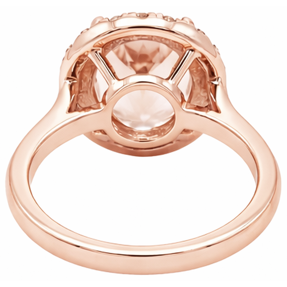 naturel round morganite 8.10carats bague sur blanc