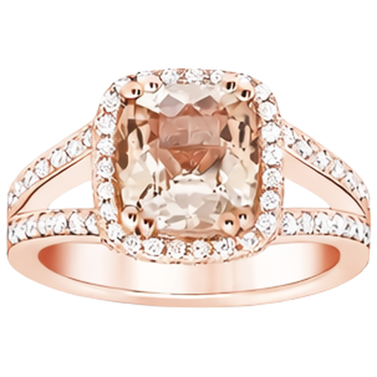 naturel oval morganite 16.75carats bague angle de côté