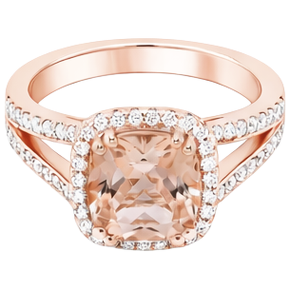 naturel oval morganite 16.75carats bague détail rapproché