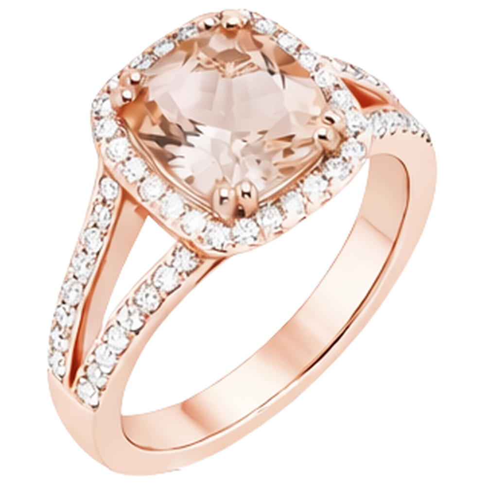 naturel oval morganite 16.75carats bague vue de dessus