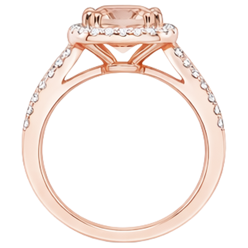 naturel oval morganite 16.75carats bague sur blanc