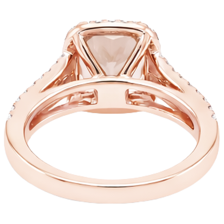 naturel oval morganite 16.75carats bague avec accents diamants