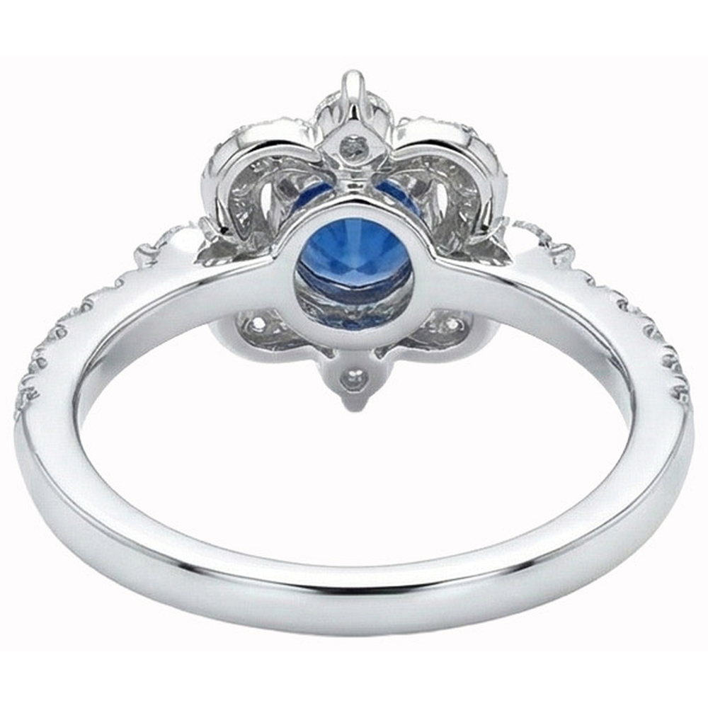 naturel round saphir 4.30carats bague sur blanc
