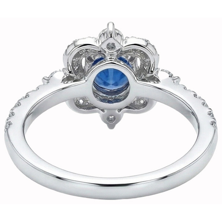 naturel round saphir 4.30carats bague sur blanc