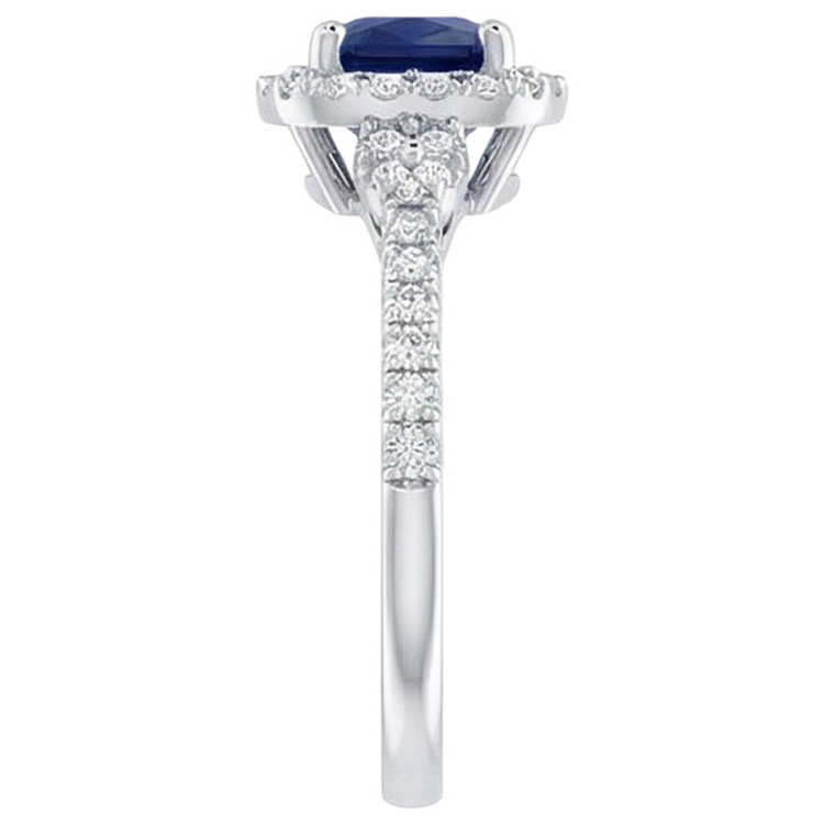 naturel cushion saphir 2.45carats bague vue de dessus