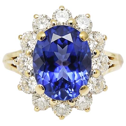 naturel oval tanzanite 2.25carats bague angle de côté
