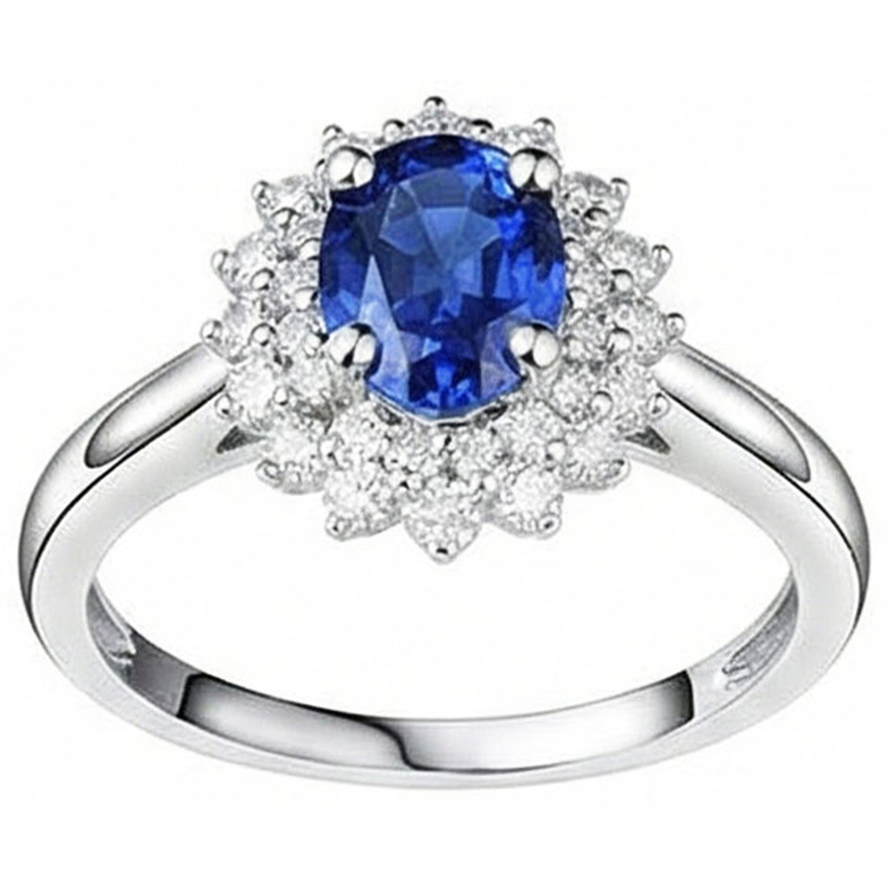 naturel round saphir 4carats bague angle de côté
