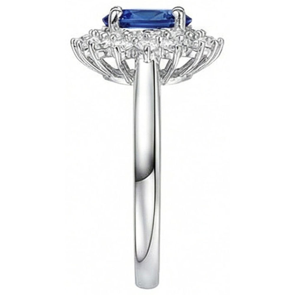 naturel round saphir 4carats bague vue de profil