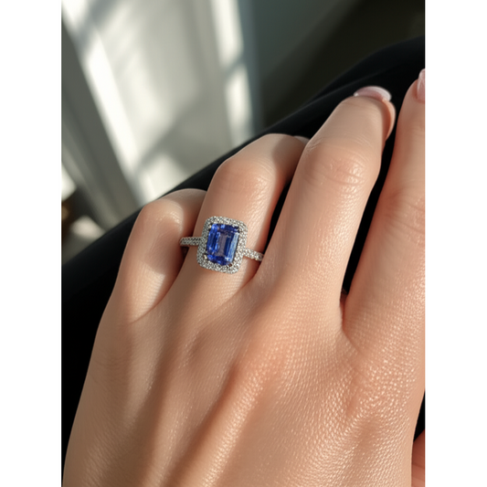 naturel diamant 4.25carats bague avec accents diamants