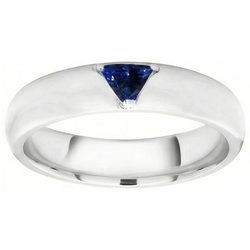 Bague homme pierres précieuses Solitaire Trillion Deep Blue Sapphire Jewelry 1 Ct