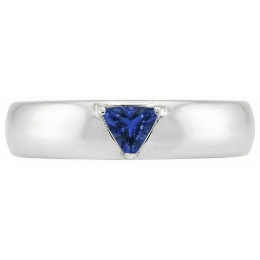 Bague homme pierres précieuses Solitaire Trillion Deep Blue Sapphire Jewelry 1 Ct