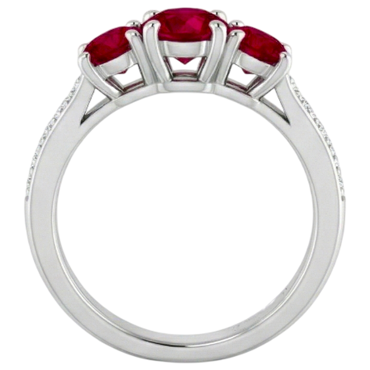 Bague or blanc 14 carats avec rubis de Birmanie 1.10 carats
