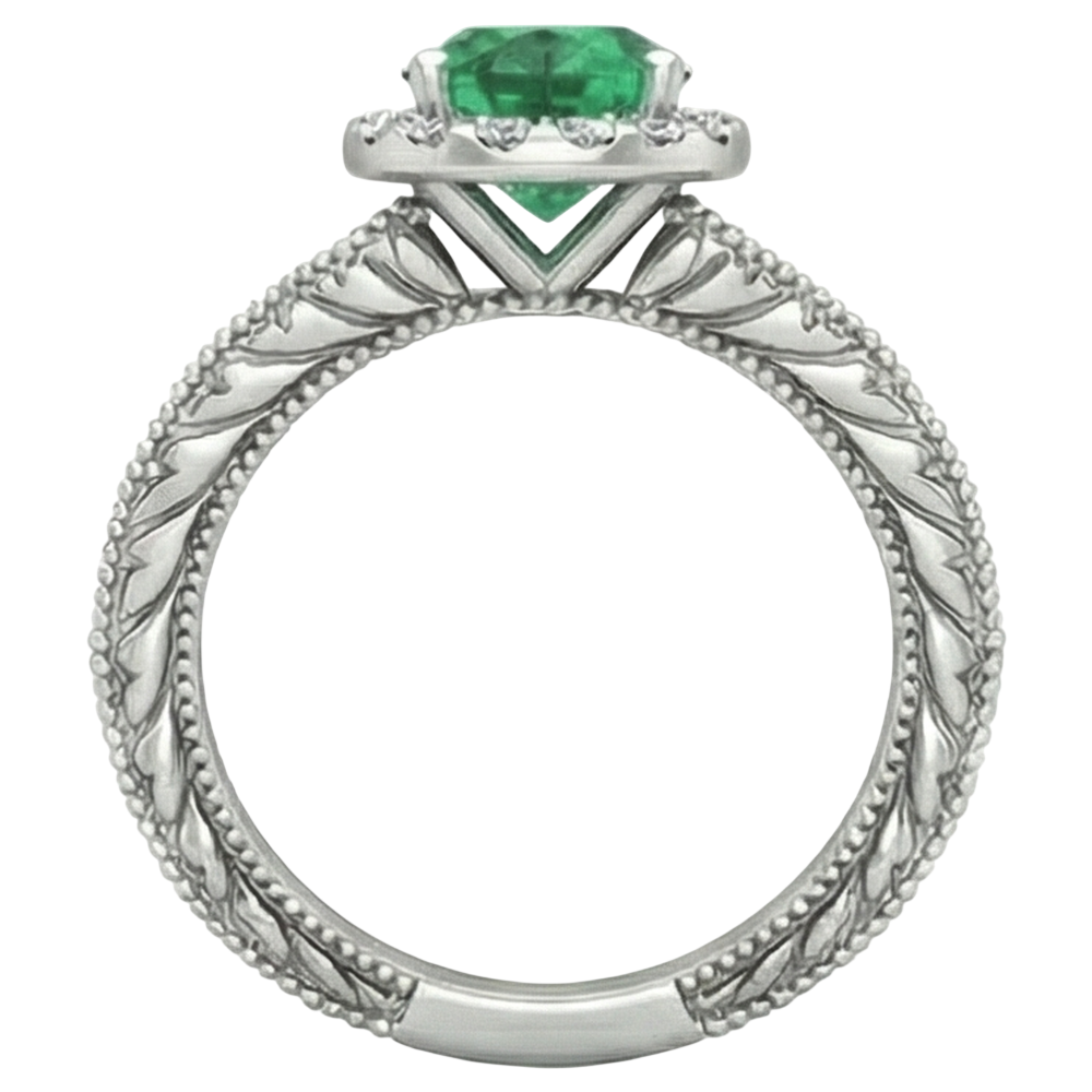naturel oval diamant 3.50carats bague sur blanc
