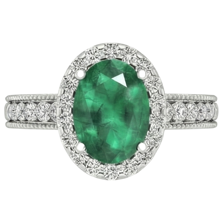 naturel oval diamant 3.50carats bague angle de côté