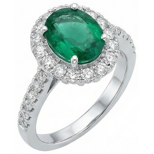 naturel oval diamant 2.50carats bague angle de côté