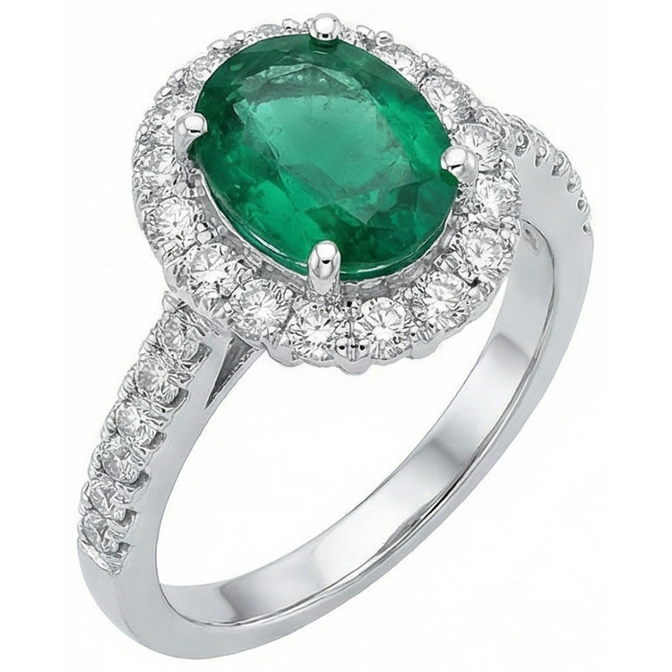 naturel oval diamant 2.50carats bague angle de côté