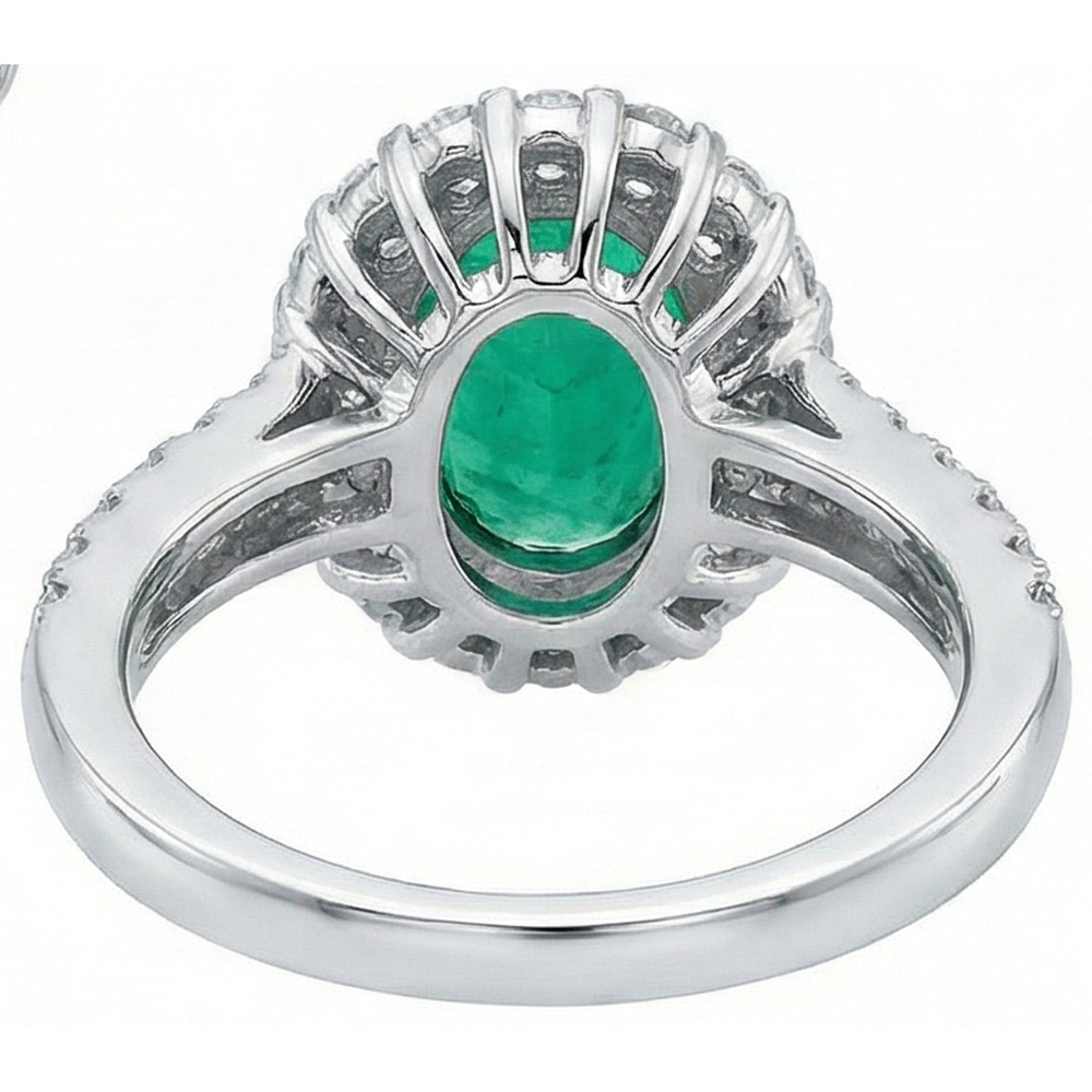 naturel oval diamant 2.50carats bague sur blanc