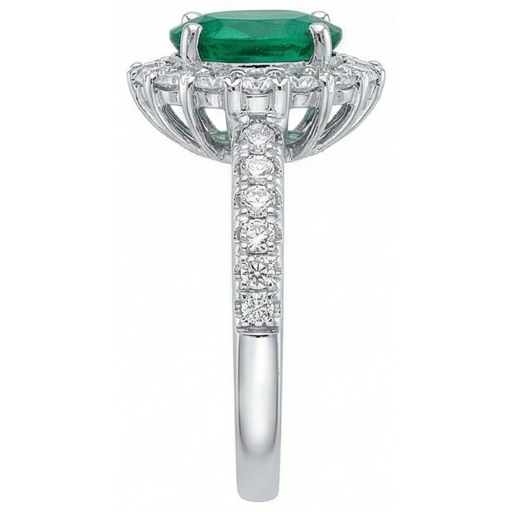 naturel oval diamant 2.50carats bague vue de dessus