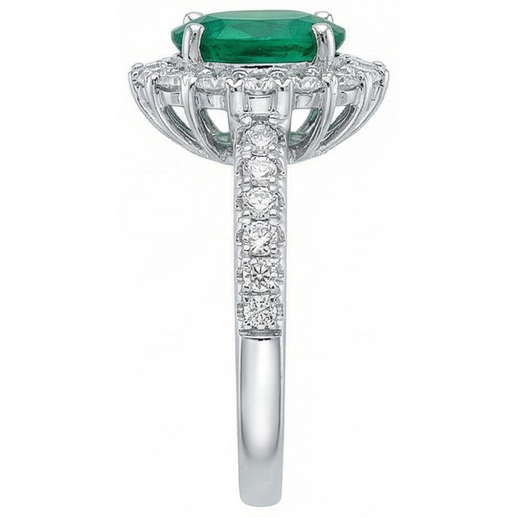 naturel oval diamant 2.50carats bague vue de dessus