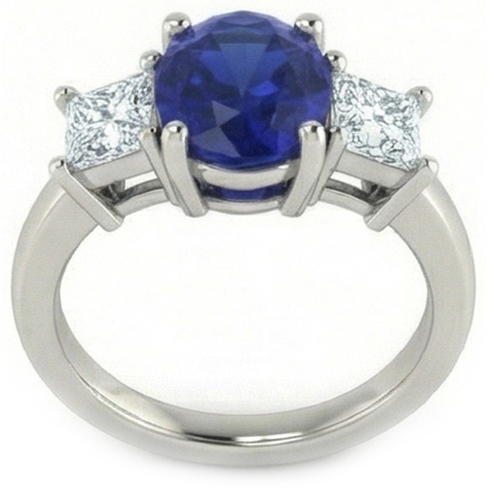 naturel oval diamant 2.25carats bague détail rapproché