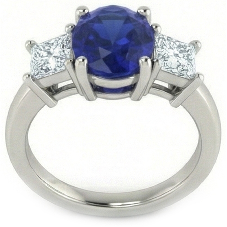 naturel oval diamant 2.25carats bague détail rapproché