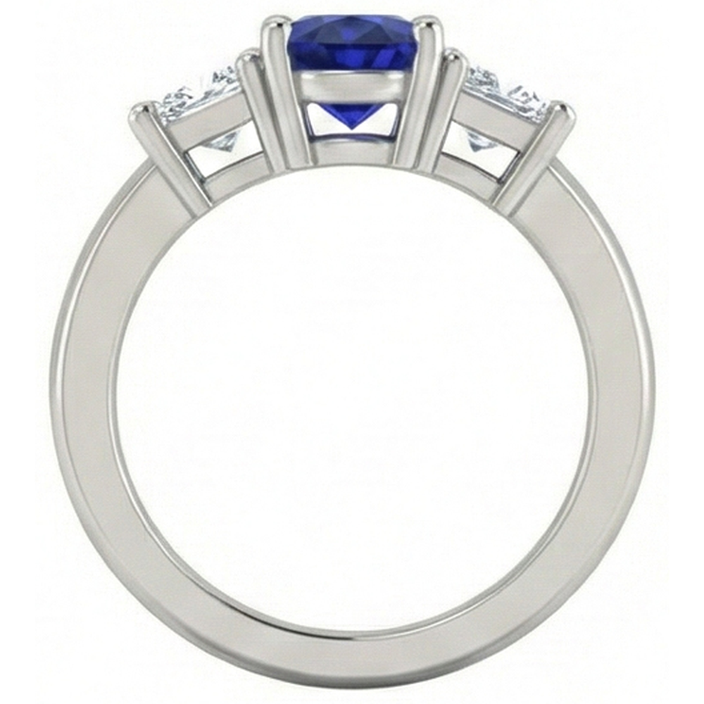naturel oval diamant 2.25carats bague vue de profil