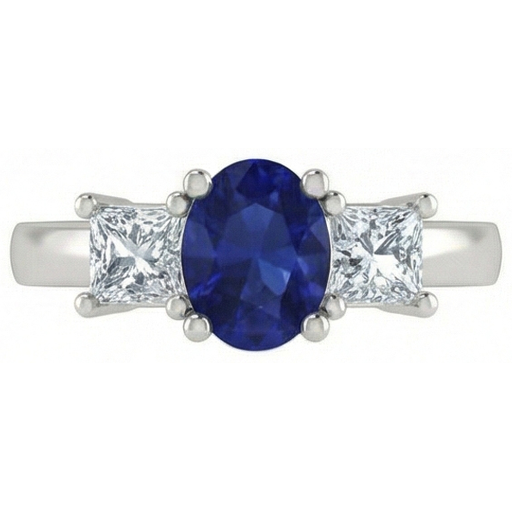 naturel oval diamant 2.25carats bague angle de côté