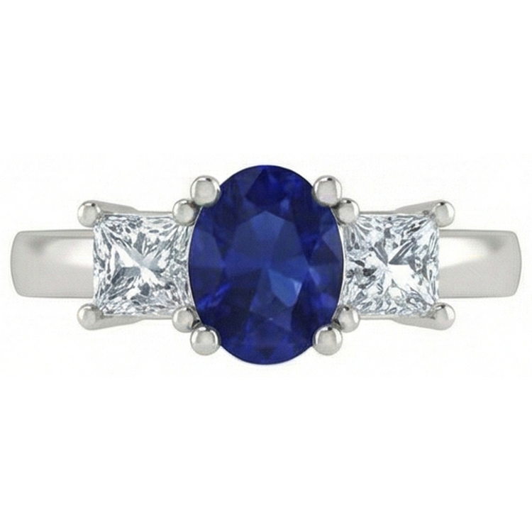 naturel oval diamant 2.25carats bague angle de côté