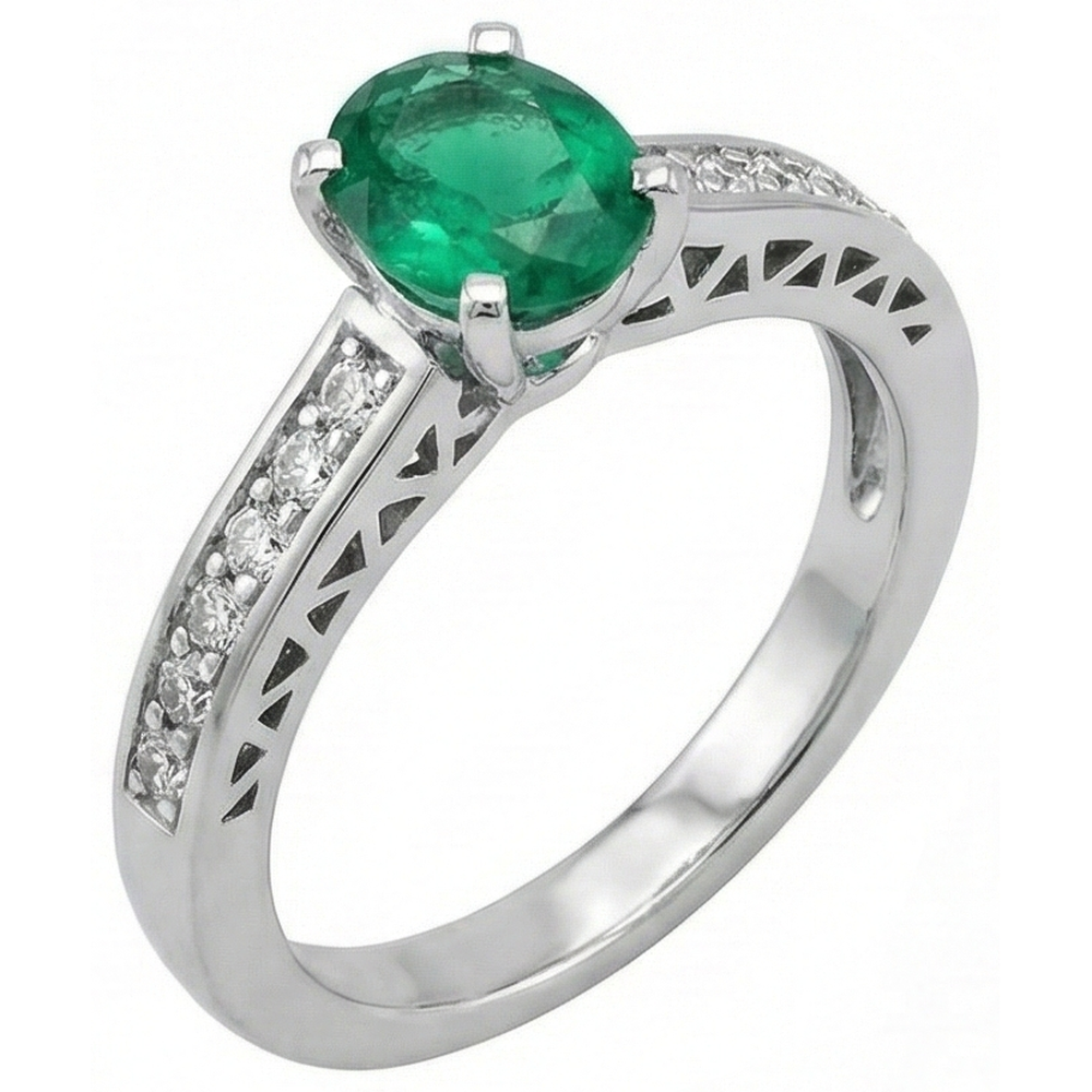 naturel oval diamant 3.60carats bague angle de côté